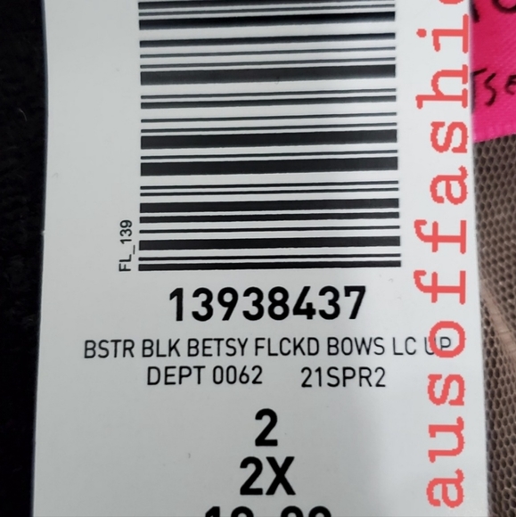 BETSEY JOHNSON Limited Edition TORRID Black Pink Bow Lace Bustier! 🎀 - Picture 11 of 11